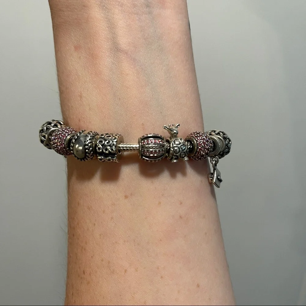 Silver Pandora Bracelet with 13 Charms - Picture 5 of 12